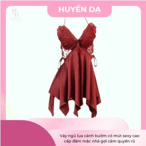 Váy ngủ lụa cánh bướm có mút sexy
