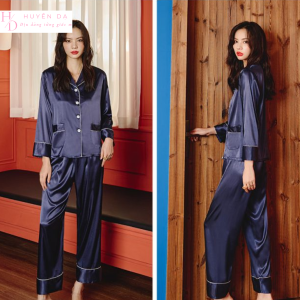 pijama satin mặc nhà nữ