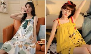 Đầm ngủ 2 dây dễ thương cho nữ